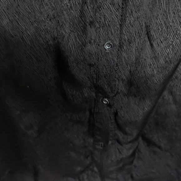 Rudi Miro Eloisa Shirt Dress Black Short Sleeve Textural Print Lagenlook Size 8 - Picture 9 of 10